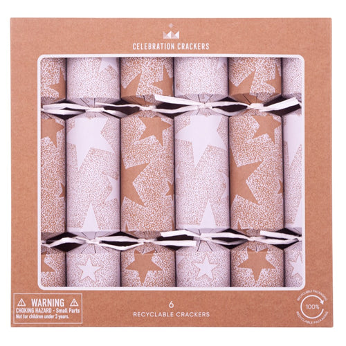 Celebration Crackers Celebration Cracker Set - Kraft Tray, White Stars