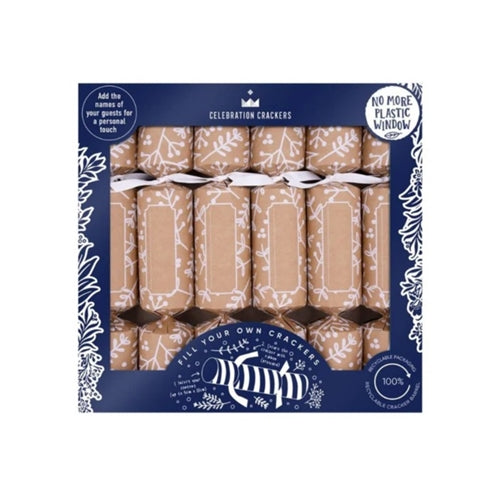 Celebration Crackers Celebration Fill Your Own Crackers - Kraft Botanical, Set of 6