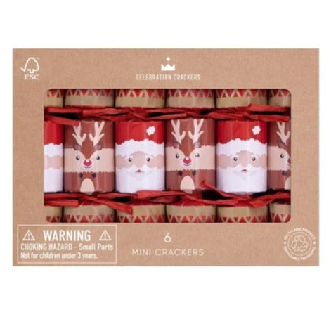 Celebration Crackers Celebration Mini Crackers - Santa and Reindeer, Pack of 6