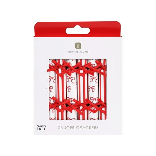 Celebration Crackers Talking Tables Mini Saucer Crackers - Bow, Pack of 8