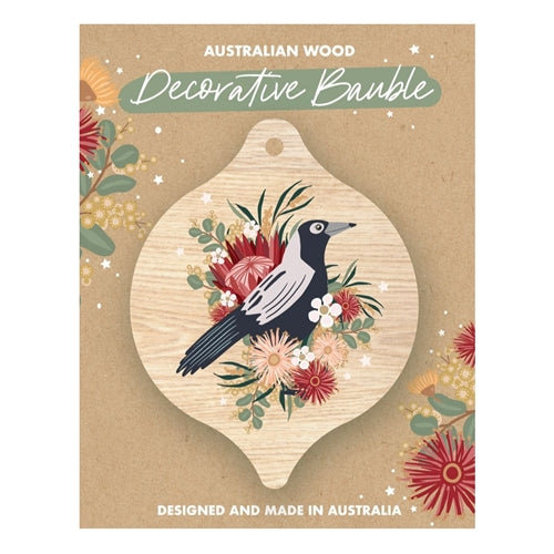 Christie Williams Christie Williams Wooden Christmas Bauble - Magpie