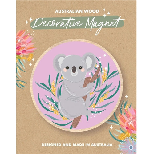 Christie Williams Christie Williams Wooden Magnet - Pastel Series, Koala, Lilac