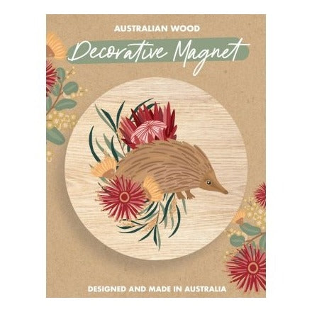 Christie Williams Christie Williams Wooden Magnet - Protea & Echidna