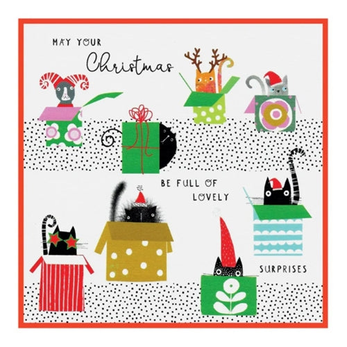 Cinnamon Aitch Cinnamon Aitch Christmas Card - Margo & Gypsy, Cats In Boxes