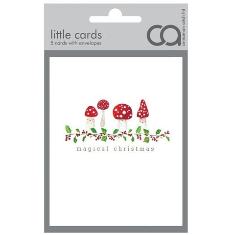 Cinnamon Aitch Cinnamon Aitch Little Cards Pack - Magical Christmas Mushrooms, Pack of 5