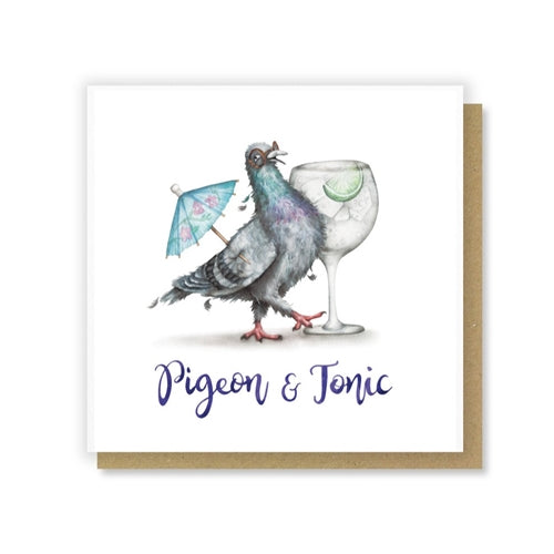 Citrus Bunn Citrus Bun Greeting Card - Pun Fun, Pigeon & Tonic