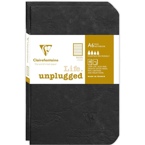 Clairefontaine Clairefontaine Essentials Stapled Twin Set Notebooks - Pocket, Ruled, Black