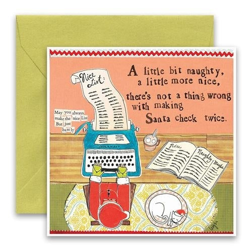 Curly Girl Curly Girl Design Christmas Card - A Little Bit Naughty