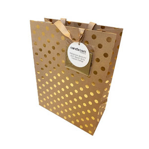 Candlebark Creations Gift Bag - Gold Dots, Large