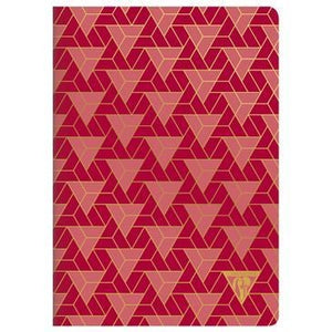 Clairefontaine Sewn Spine Notebook - Neo Deco Collection, A5, Ruled, Ruby