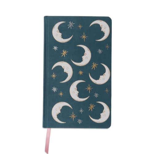 Designworks Ink Designworks Cloth Cover Notebook - A5, Ruled, Teal Moon