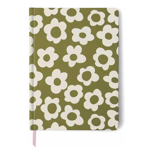 Designworks Ink Designworks Ink Soft Touch Notebook - Extra Large, Green Groovy Floral