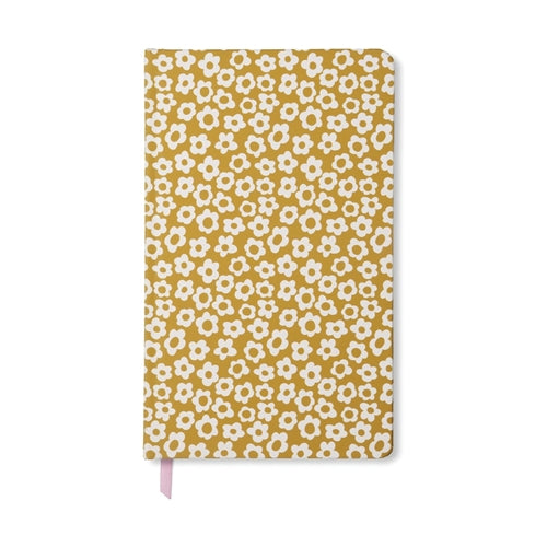 Designworks Ink Designworks Ink Soft Touch Notebook - Medium, Ochre Groovy Floral