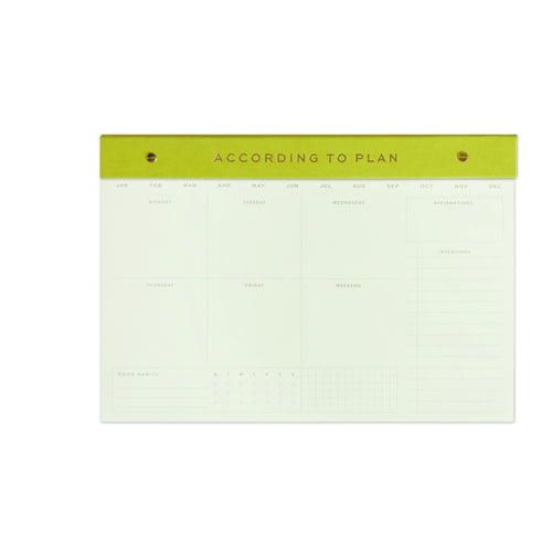 Designworks Ink Designworks Weekly Post Bound Notepad - Matcha