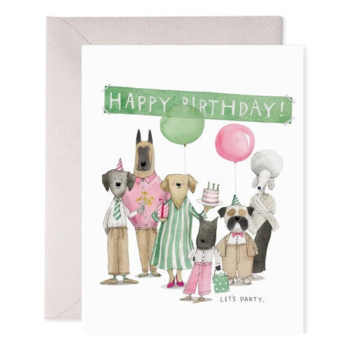 E Frances E Frances Birthday Card - Dog Party