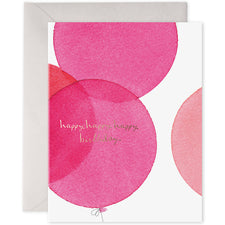 E Frances E Frances Birthday Card - Pink Balloons