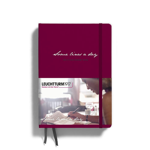 Leuchtturm1917 Notebook - Some Lines A Day 5 Year Memory Book, A5, Port Red