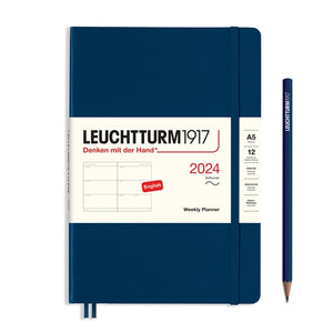 Leuchtturm 2024 Softcover Diary - Weekly Planner, A5, Navy