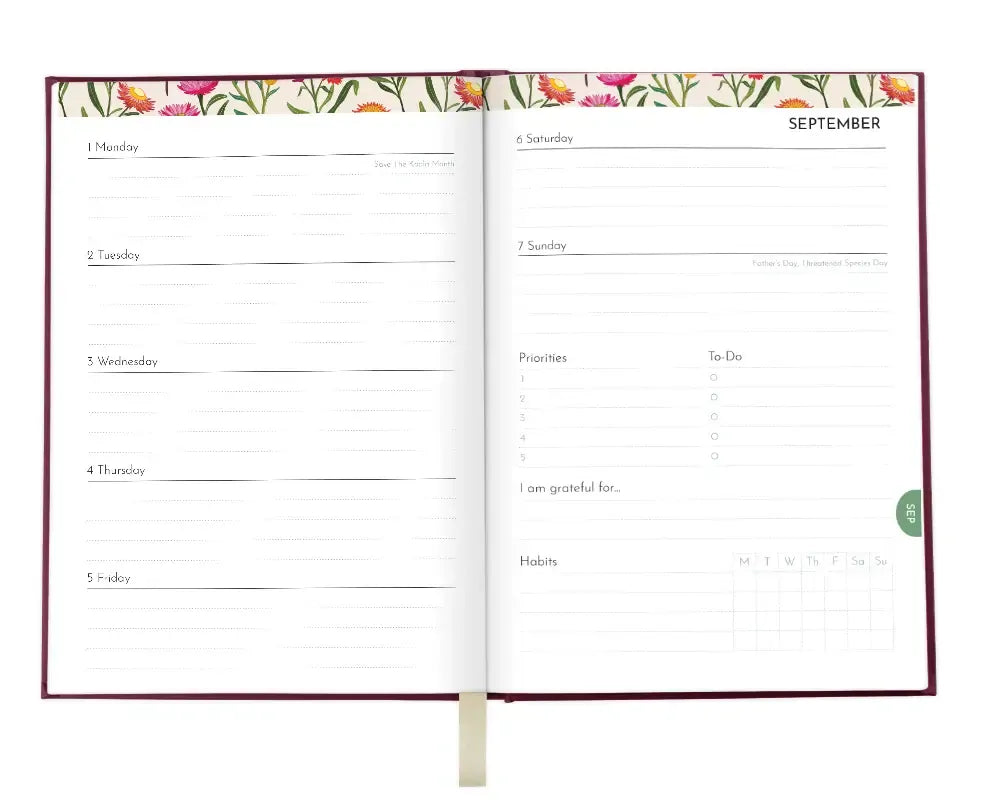 Earth Greetings 2026 Earth Greetings Weekly Diary - A5, Hardcover, Boronia