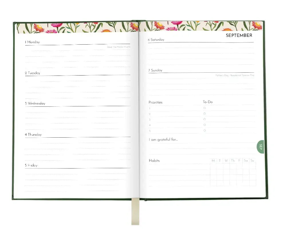 Earth Greetings 2026 Earth Greetings Weekly Diary - A5, Hardcover, Forest