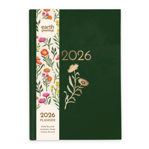 Earth Greetings 2026 Earth Greetings Weekly Diary - A5, Hardcover, Forest