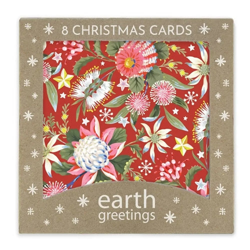 Earth Greetings Earth Greetings Boxed Christmas Cards - Christmas Flora, Pack of 8