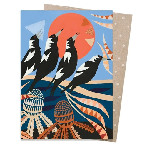 Earth Greetings Earth Greetings Card - Helen Ansell, Magpie Chorus