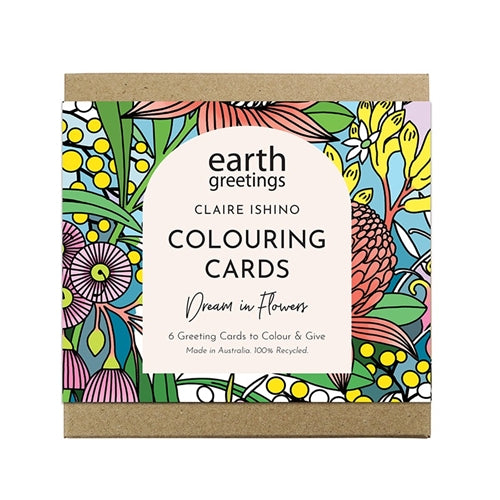 Earth Greetings Earth Greetings Colouring Card Pack - Dream in Flowers, Pack of 6