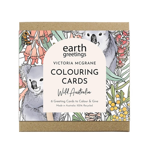 Earth Greetings Earth Greetings Colouring Card Pack - Wild Australia, Pack of 6