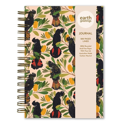 Earth Greetings Earth Greetings Spiral Journal - A5, Lined, Cockatoos & Banksias
