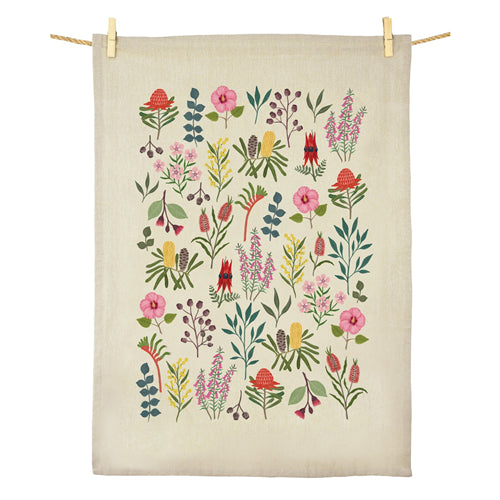 Earth Greetings Earth Greetings Tea Towel - Australian Wildflowers