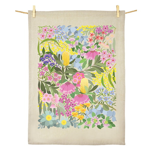 Earth Greetings Earth Greetings Tea Towel - Where Flowers Bloom