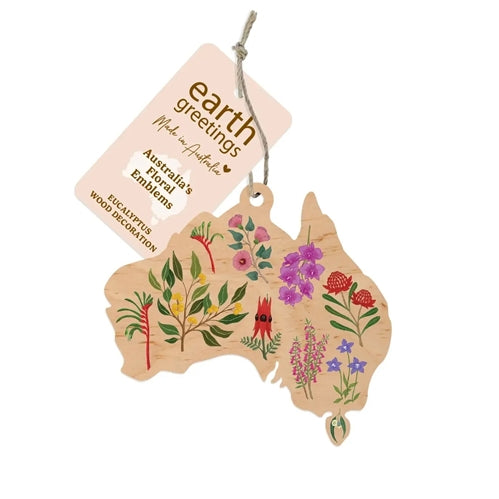 Earth Greetings Earth Greetings Wooden Decoration - Australia's Flowers