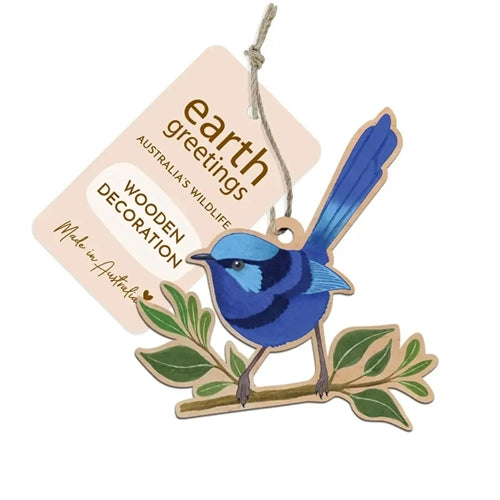 Earth Greetings Earth Greetings Wooden Decoration - Fairy Wren