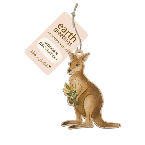 Earth Greetings Earth Greetings Wooden Decoration - Kangaroo