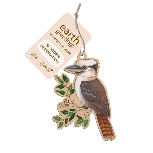 Earth Greetings Earth Greetings Wooden Decoration - Kookaburra