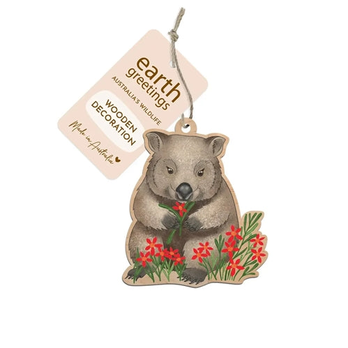 Earth Greetings Earth Greetings Wooden Decoration - Wombat