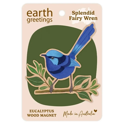 Earth Greetings Earth Greetings Wooden Magnet - Fairy Wren