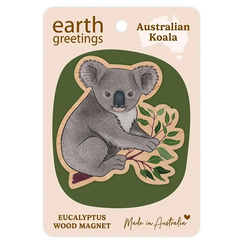 Earth Greetings Earth Greetings Wooden Magnet - Koala