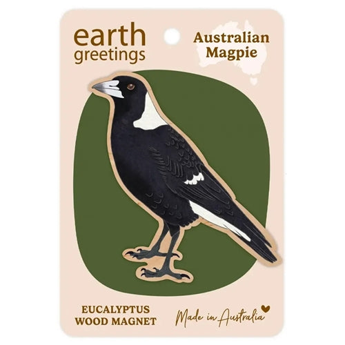 Earth Greetings Earth Greetings Wooden Magnet - Magpie