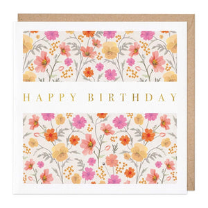 Whistlefish Greeting Card - Happy Birthday, Pink Daisies