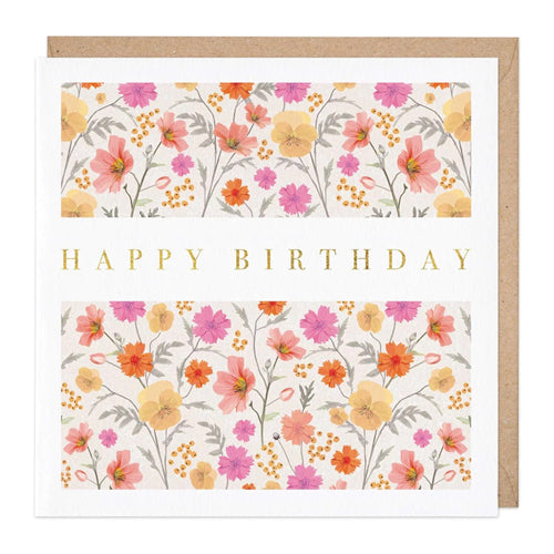 Whistlefish Greeting Card - Happy Birthday, Pink Daisies