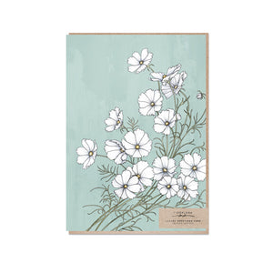 Typoflora Greeting Card - Floral Portrait, Cosmos