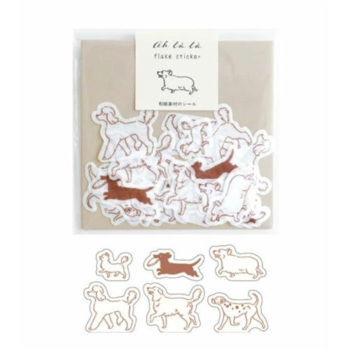 El Commun Ah là là Flake Sticker Set - Dogs, Pack of 24