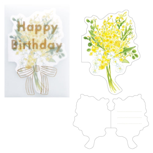 El Commun El Commun Mini Card - Happy Birthday, Yellow Flowers