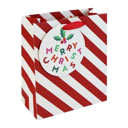 Eurowrap Eurowrap Gift Bag - Candy Canes, Medium