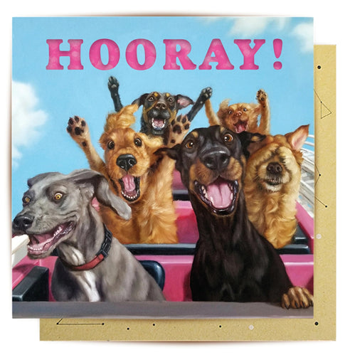 La La Land Greeting Card - Rollercoaster Dogs