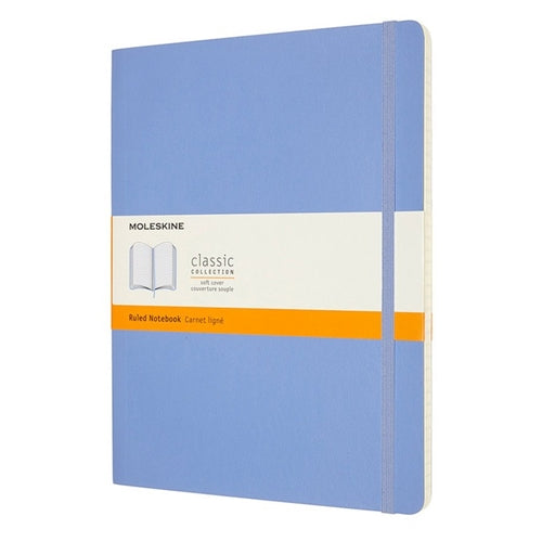 Moleskine Soft Cover Notebook - Ruled, Extra Large, Hydrangea Blue