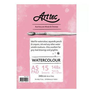 Arttec Watercolour Pad - A5, 240gsm, 15 sheets