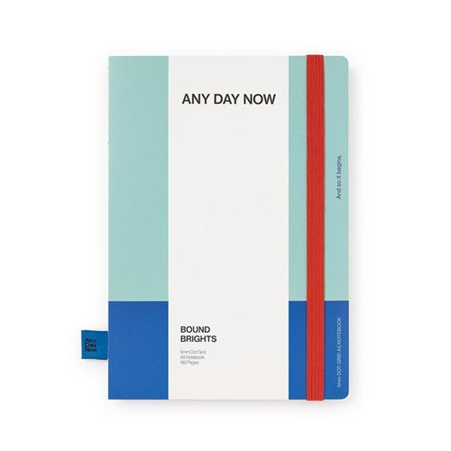 Any Day Now Bound Notebook - Dot Grid, A5, Mint & Blue